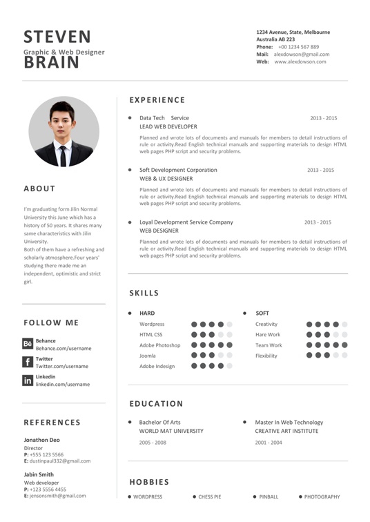 极简气质英文简历05英文简历word模板