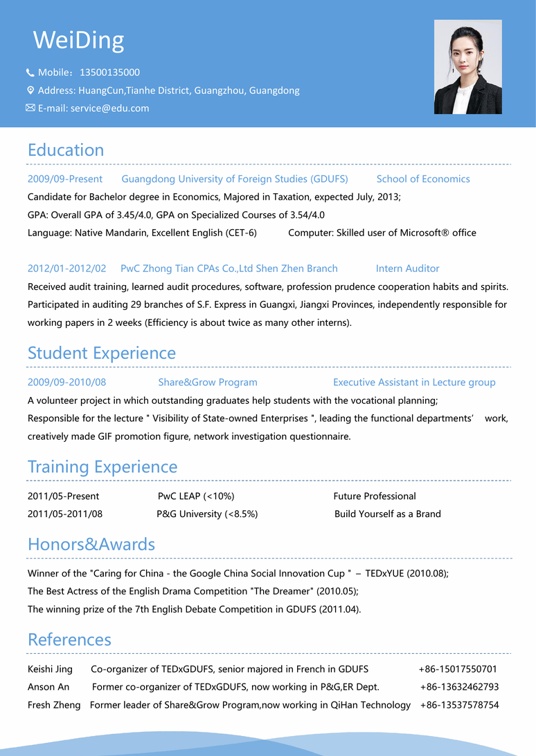 欧美大气英文简历01英文简历word模板