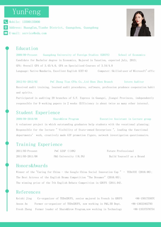 欧美大气英文简历06英文简历word模板