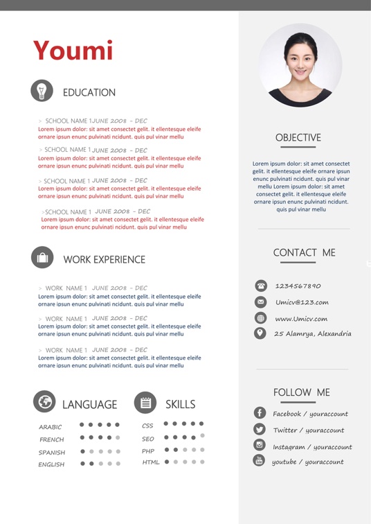 英文简历01英文简历word模板