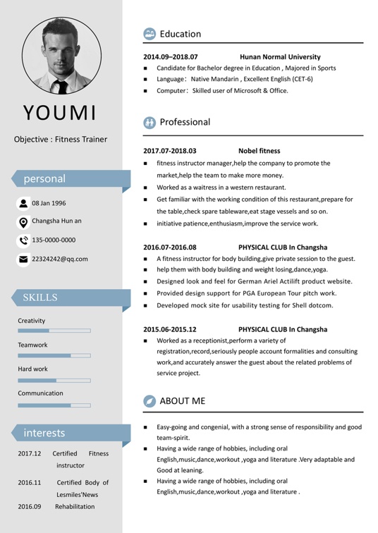 英文简历12英文简历word模板