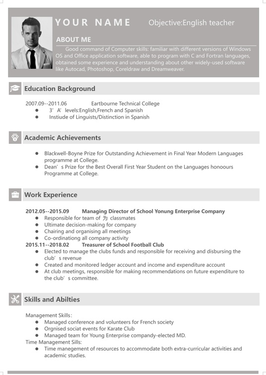 英文简历20英文简历word模板