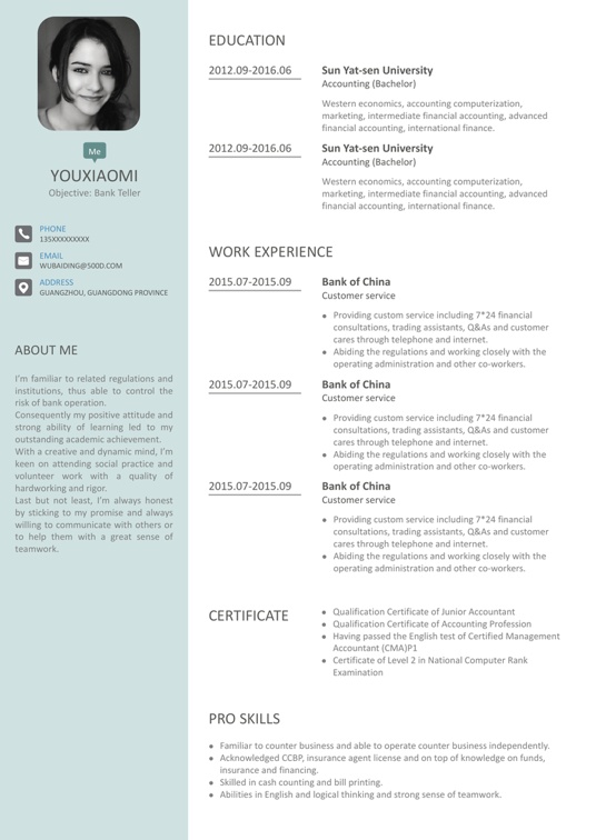 英文简历25英文简历word模板