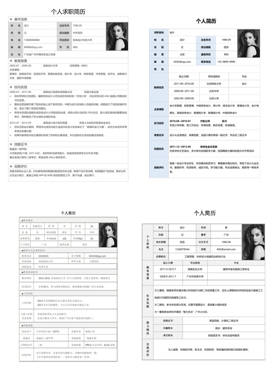 表格简历1表格简历word模板